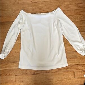 Boston Proper Elegant White Off-Shoulder Women's Top